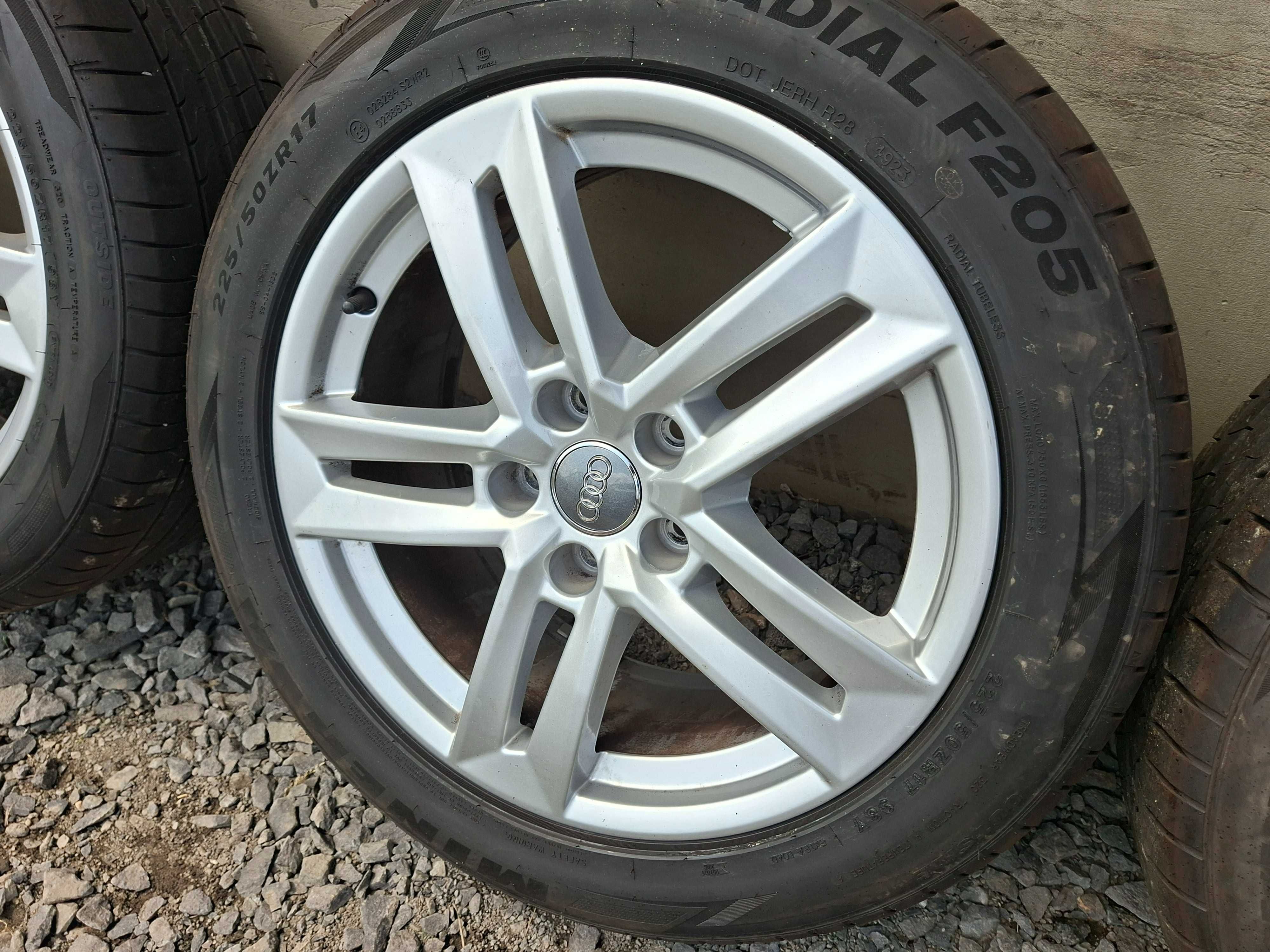 K44 Koła LETNIE,ALUFELGI 17 5x112 ORYGINAŁ AUDI A4 B8,B9,A6 C6+225/50