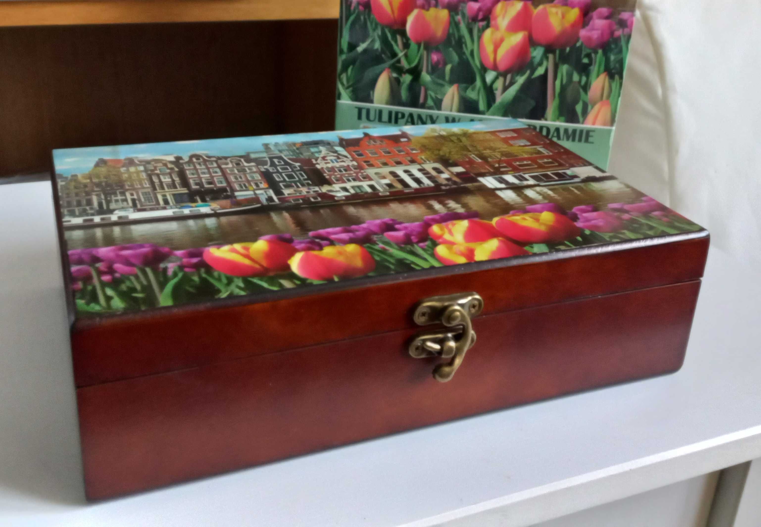 Puzzle 1000 elementów w drewnianym pudełku - Tulipany w Amsterdamie
