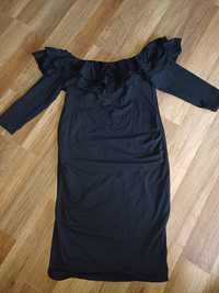 Sukienka ciążowa M czarna hiszpanka HM mama 38 bawełna midi