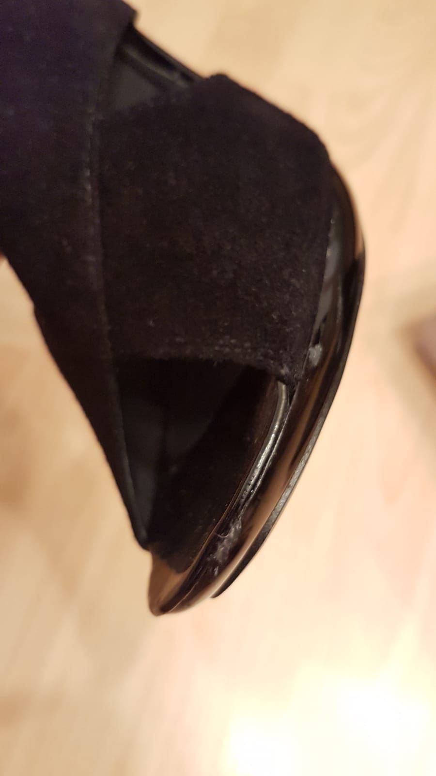 Zamszowe buty na obcasie czarne szpilki 37