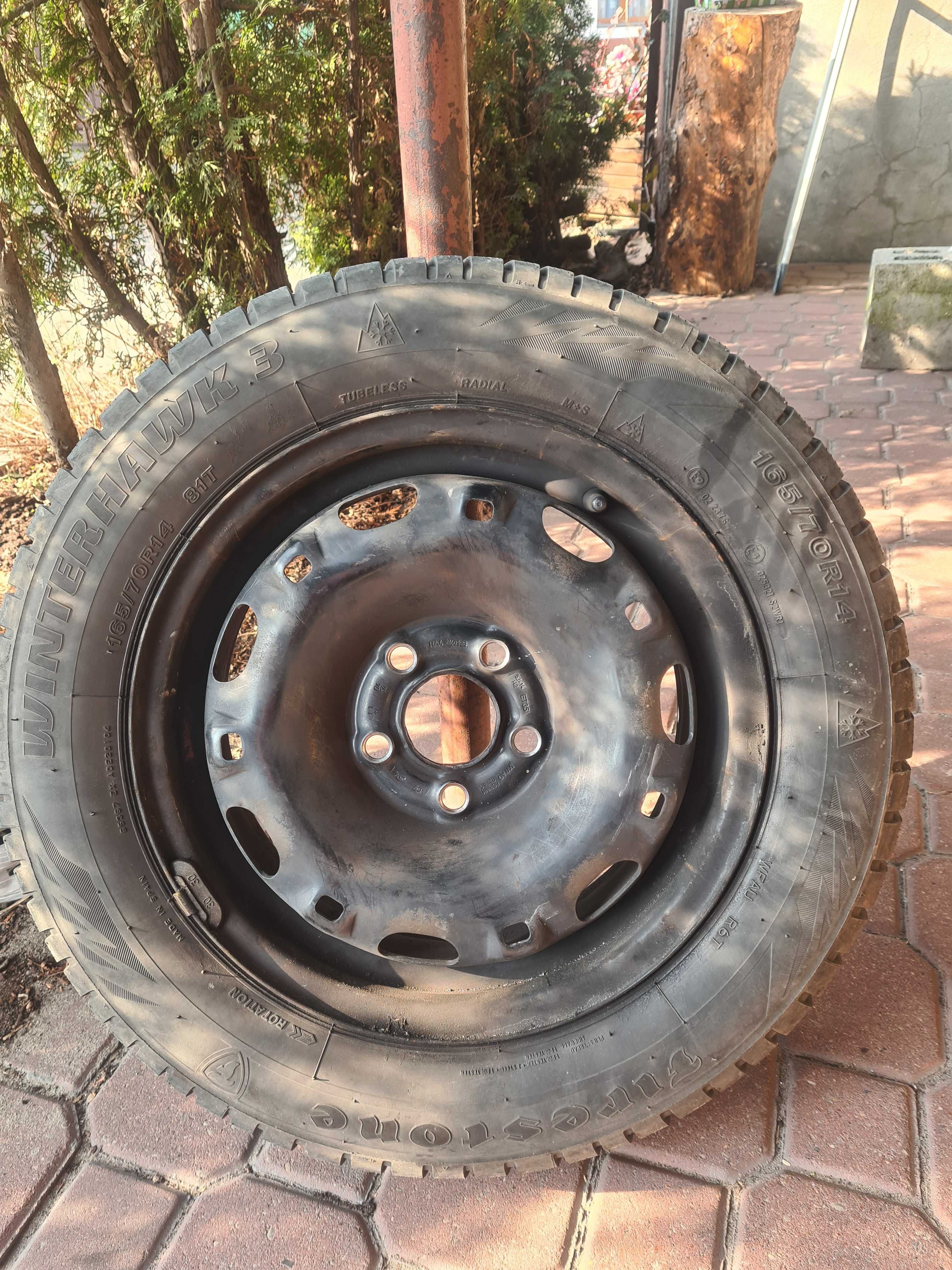 Felgi stalowe 14' 5x100 Skoda Fabia III +opony lato zima