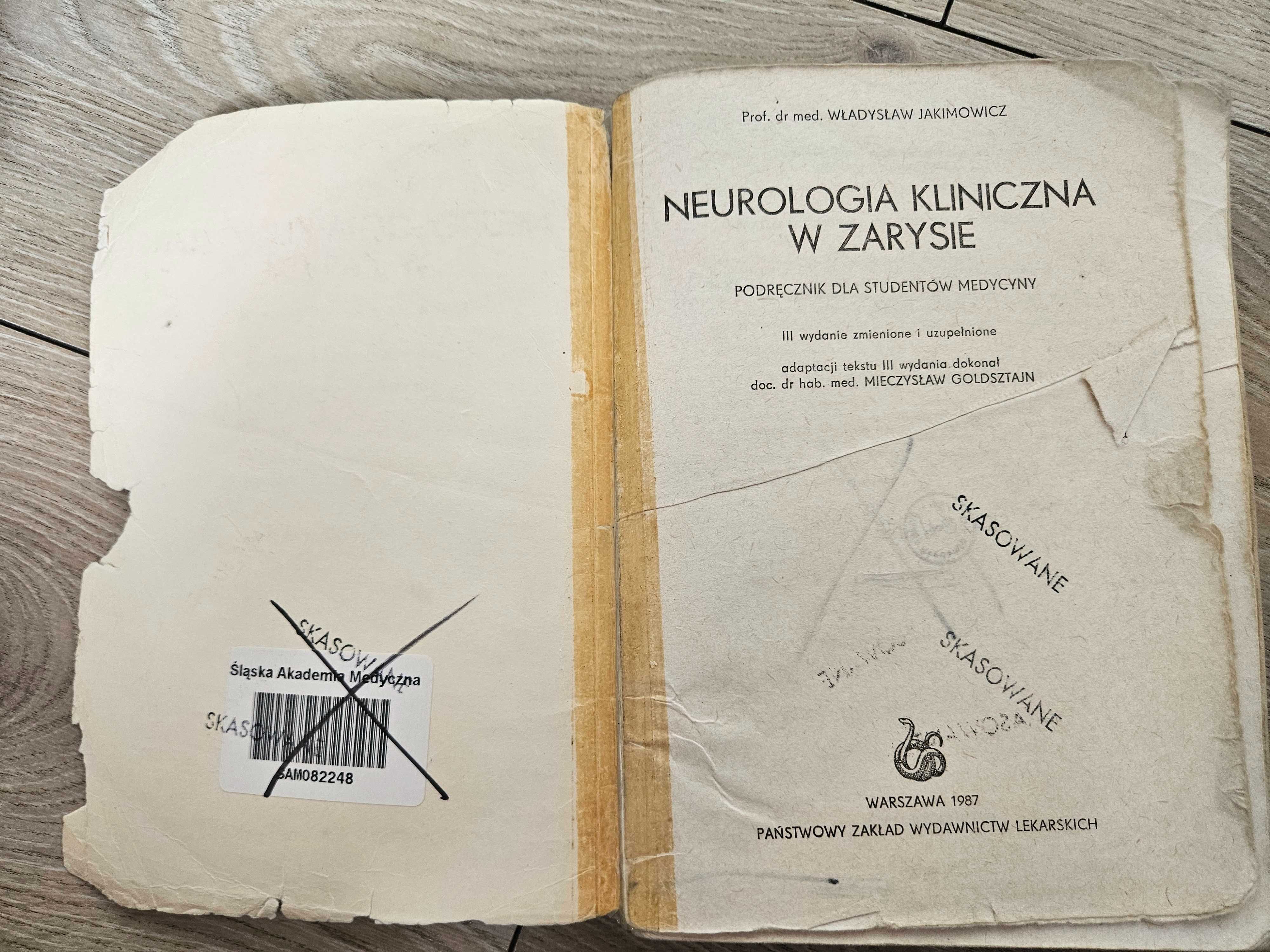Neurologia kliniczna w zarysie Jakimowicz