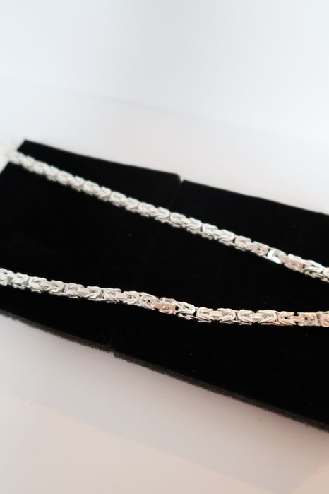 Srebrny Łańcuszek Splot Królewski 60 cm | Próba Srebra 925