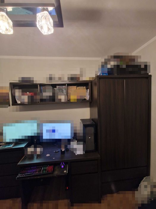 Zestaw mebli, meblościanka, szafa, komoda, biurko