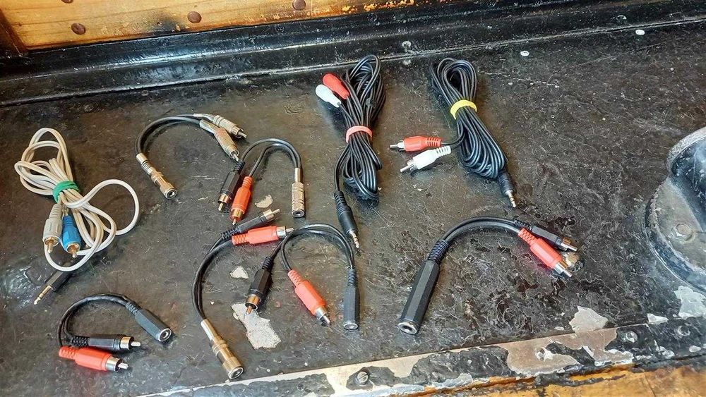 Кабель-переходник 2XRCA штекер - 3.5/6.3mm Jack стерео-папа/мама