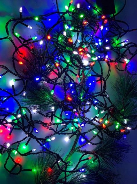 Гірлянда на 6 м,88 LED діодів, дріт гнучкий чорний,різнокольорова