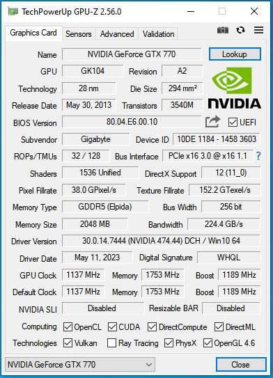 Видеокарта Nvidia GeForce GTX770 2 gb GDDR5