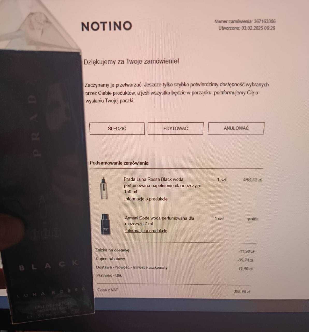 Prada Luna Rossa Black 150ml z Notino