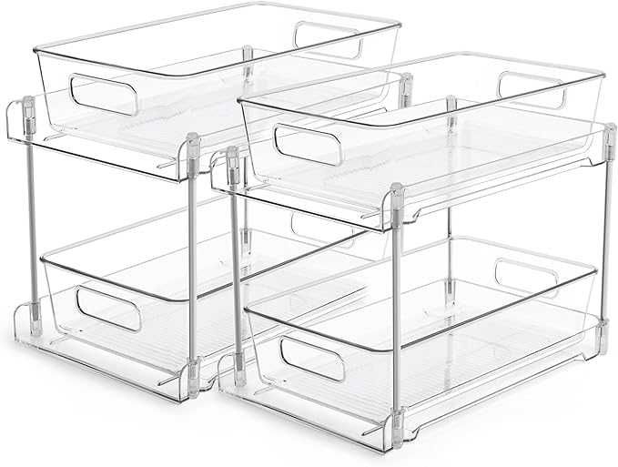 VTOPMART 2 POZIOMOWY ORGANIZER przezroczysty2pak, szuflady wysuwane266