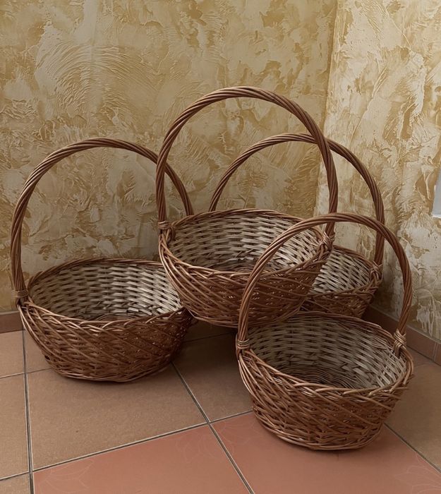 Кошик з лози плетений  корзина 25,30,35,40,45,50,60 см