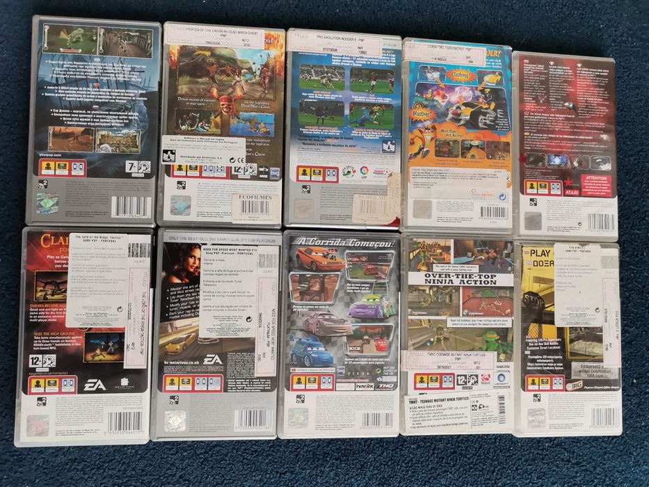 PSP Sony Caixas dos jogos com livros e selo Igac (Preço do Conjunto)