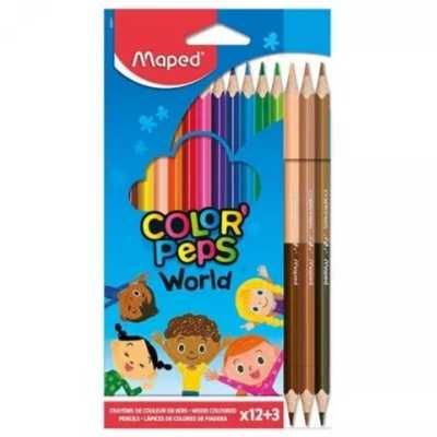 Kredki Colorpeps World trójkątne 12 kolorów