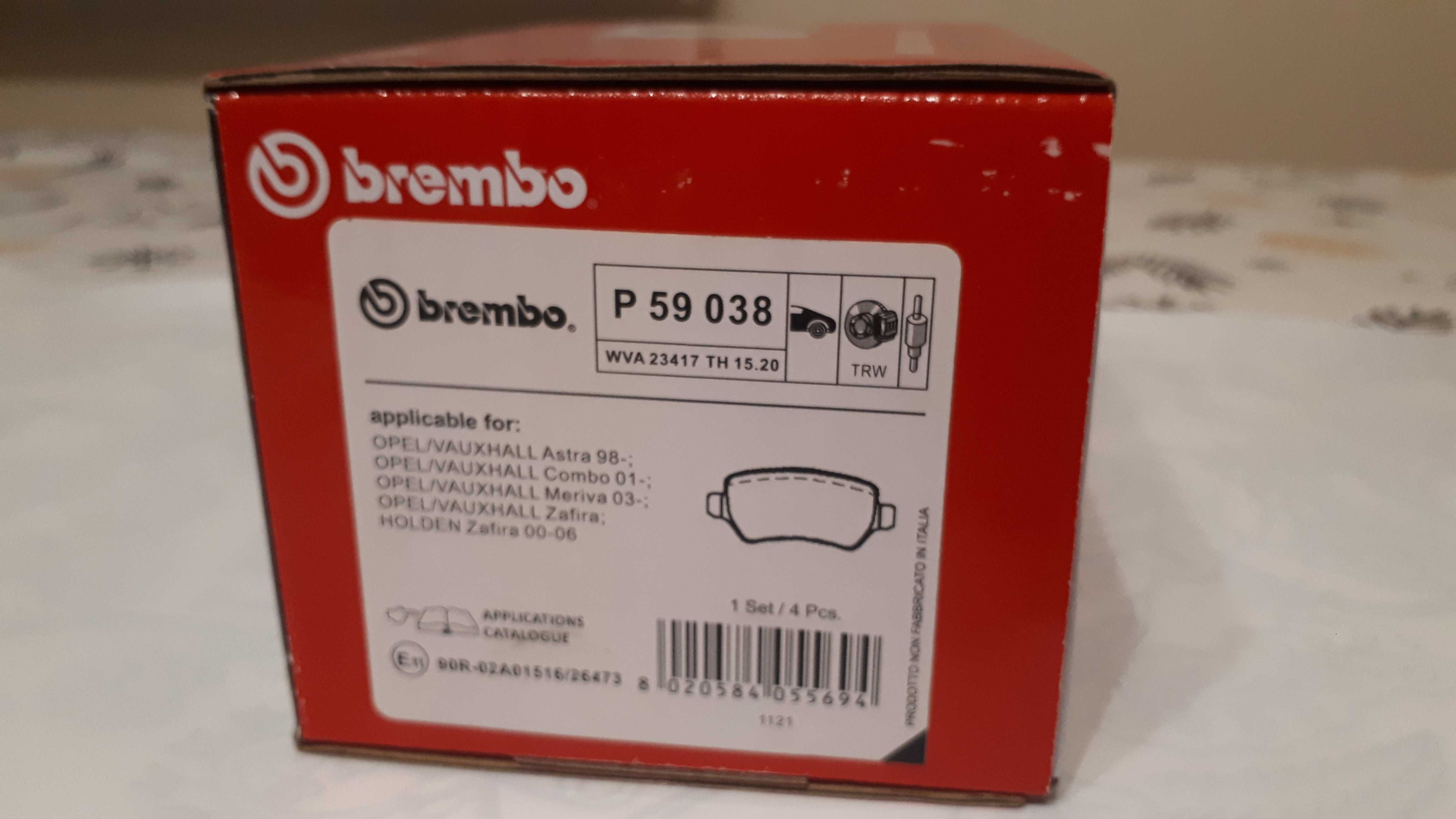 Brembo P 59 038 Zestaw klocków hamulcowych tył do Opel Astra