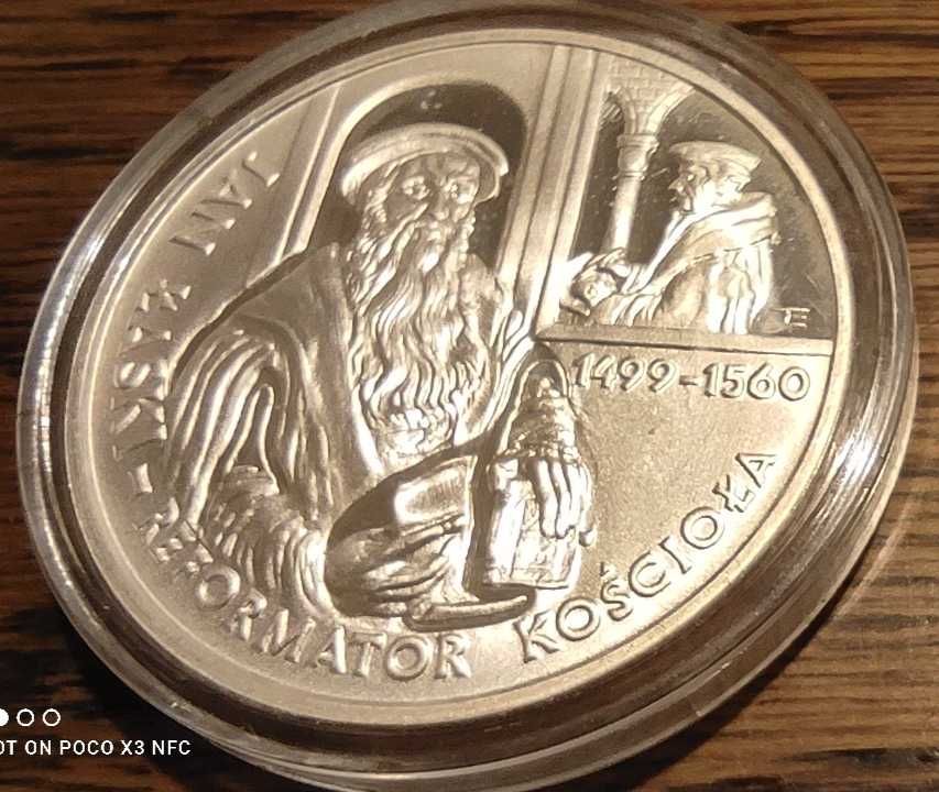 Moneta kolekcjonerska Polska 10 złotych 1999 Jan Łaski srebro mennicza
