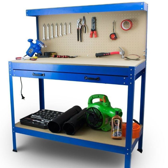 Stół narzędziowy do garażu/warsztatu z szufladą i uchwytami - PROMOCJA