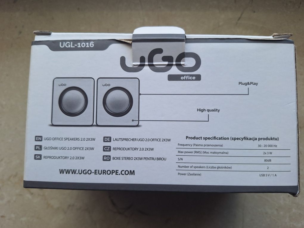 Glośniki ugo 2.0 office2x3W UGL-1016