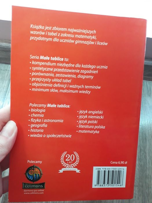 Małe tablice matematyka pomoce naukowe szkoła średnia ponadpodstawowa
