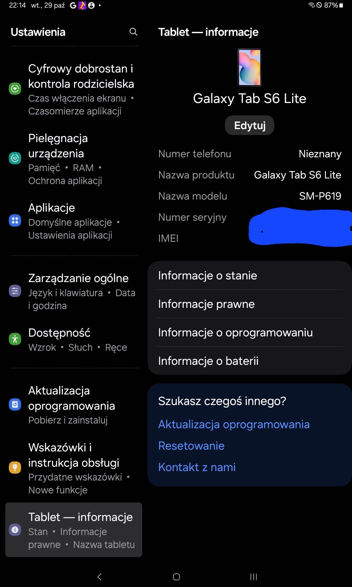 Tablet Samsung Galaxy Tab S6 Sm-619  perfekcyjny stan