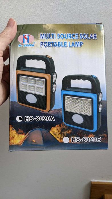 HS-8020A / HS-8020B  - LED ліхтарик + USB Power bank + сонячна панель