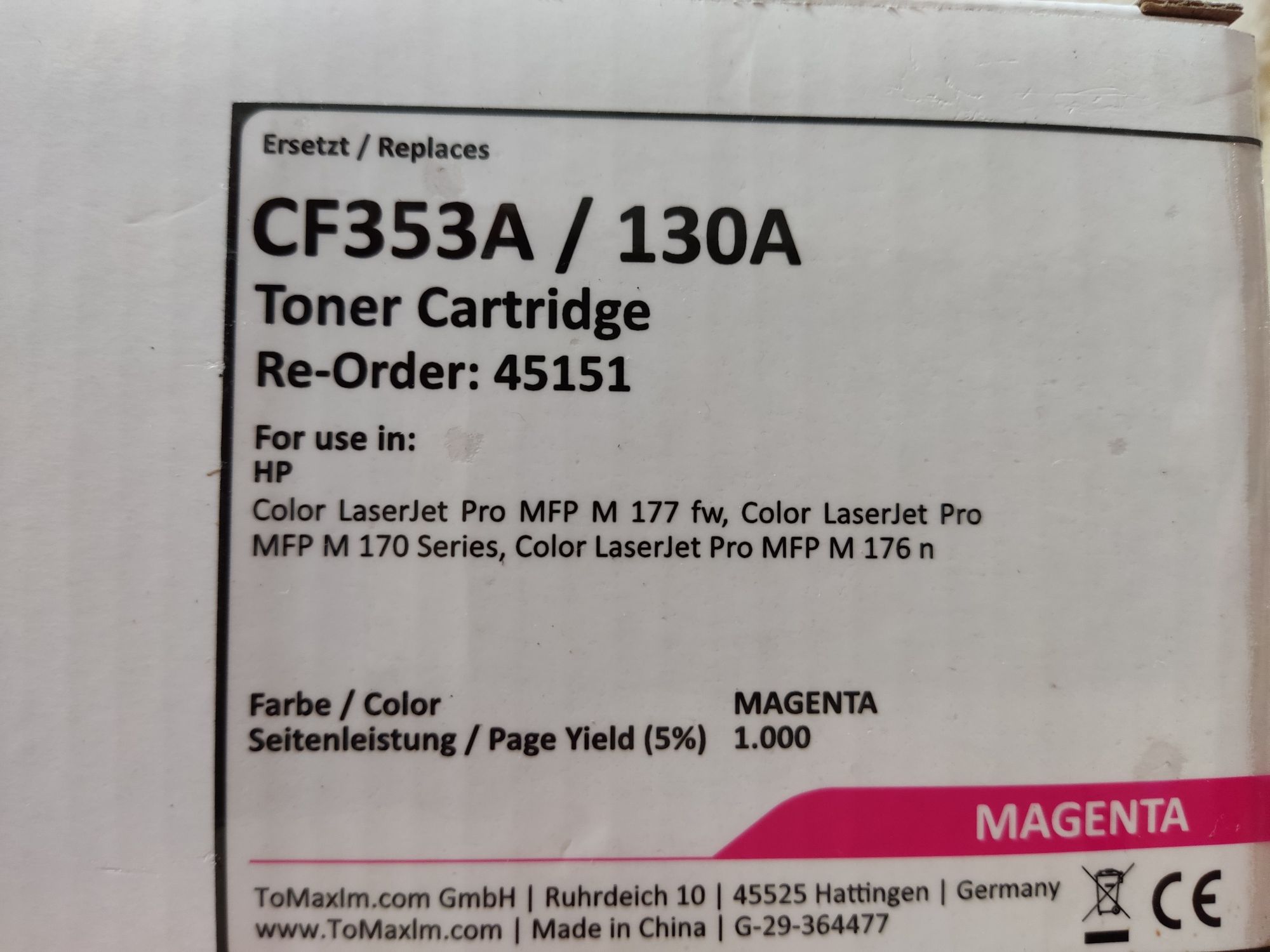 Toner  CF353A / 130 A magenta do HP
