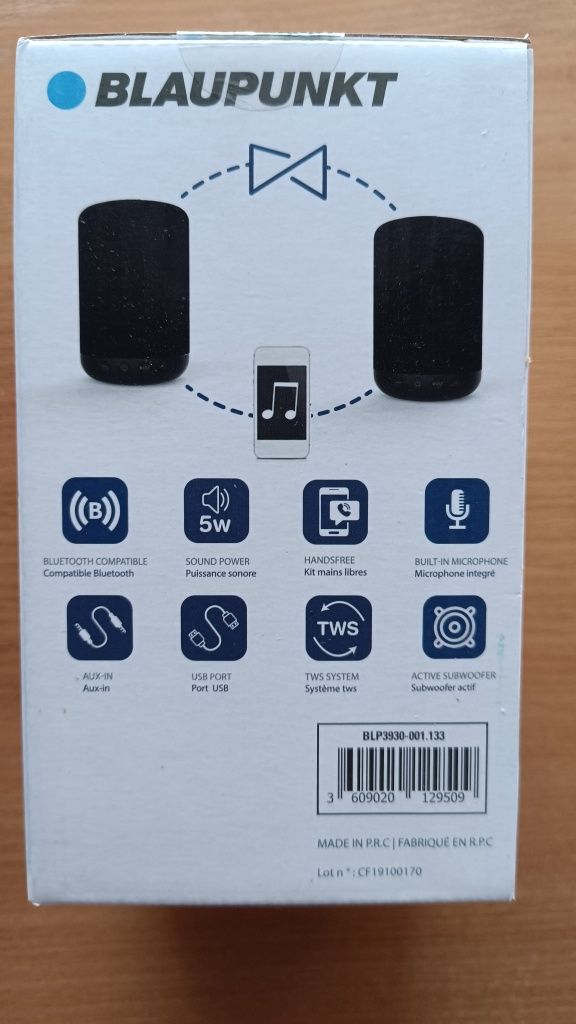 Glośnik bezprzewodowy Bluetooth 5W 12000mAH BLAUPUNKT