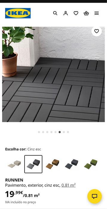 Pavimento exterior ikea cinza