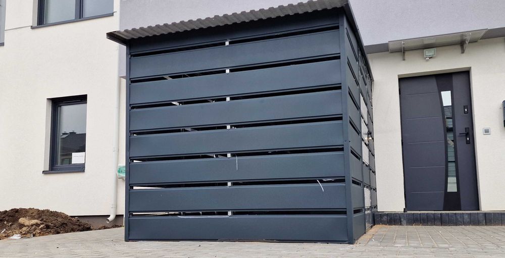 Śmietnik, wiata śmietnikowa, altana panelowa, schowek na rowery