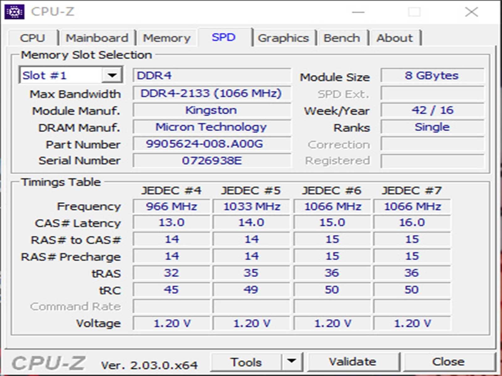 DDR4 8GB KingSton 2133