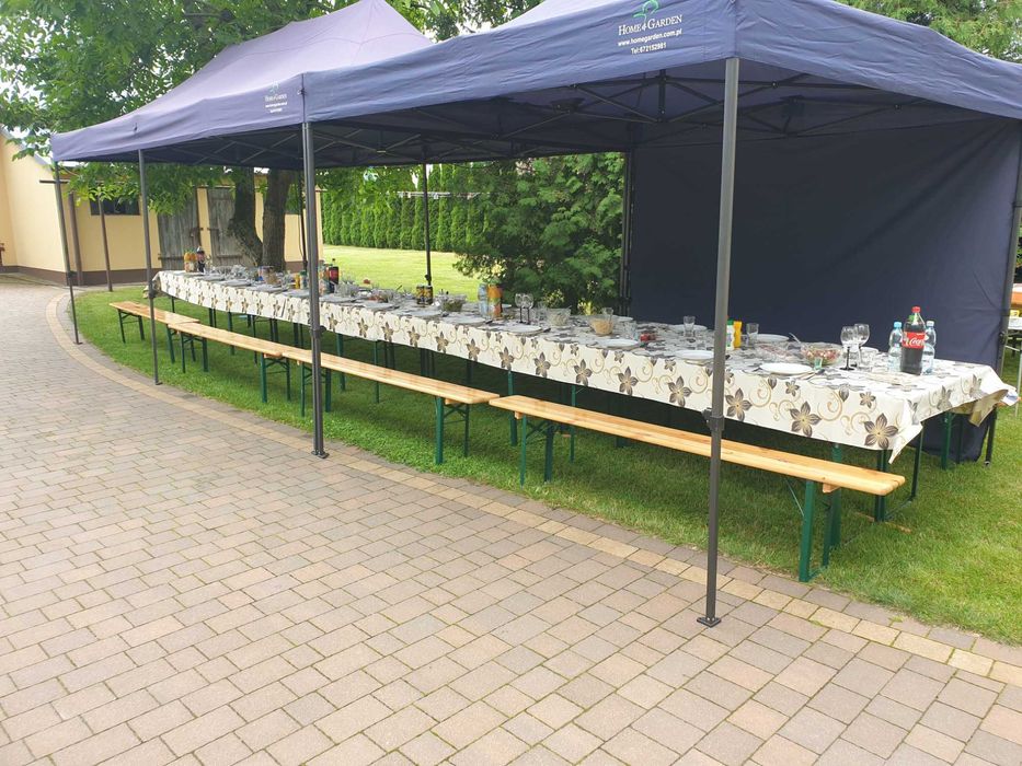 Wypożyczalnia, wynajem namiotów imprezowych, ławki, stoły, dmuchaniec