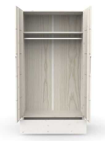 Szafa drewniana, bielona 2-drzwiowa ECO