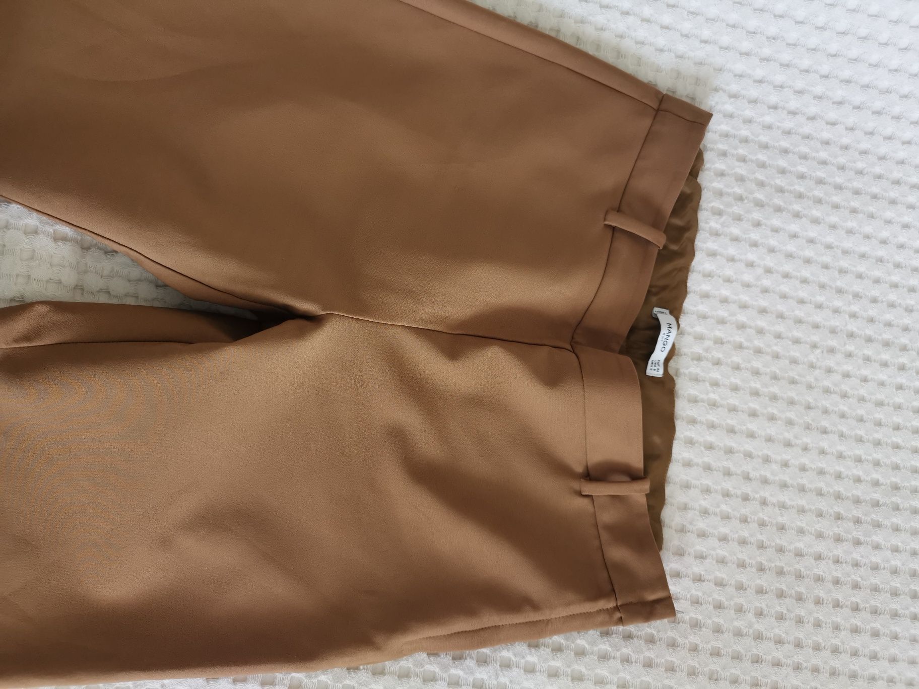 Spodnie damskie Mango suit cygaretki  r. 38 camelowe