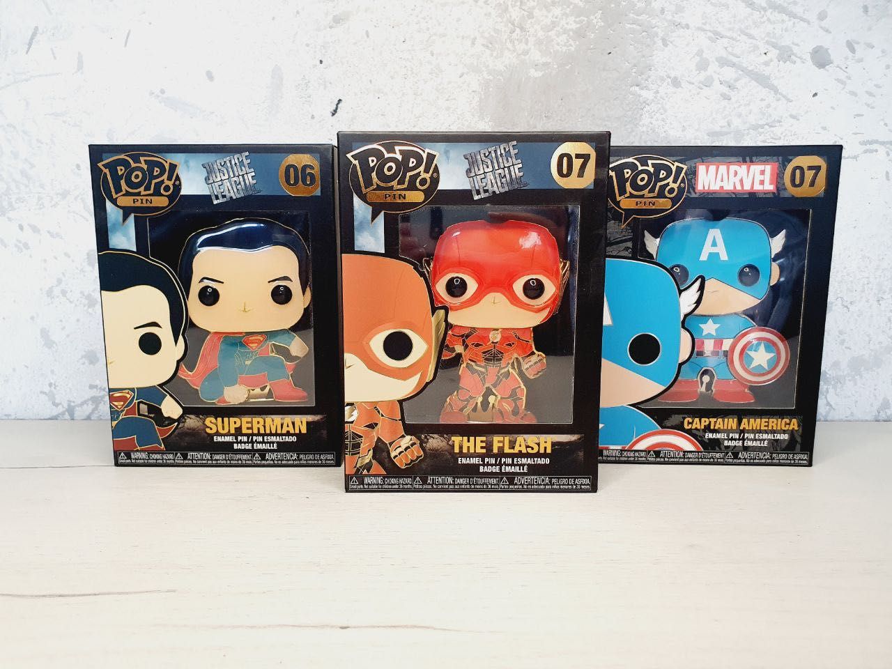 Супергерої колекція Пін Funko Pop Капітан Америка, Флеш, Супермен