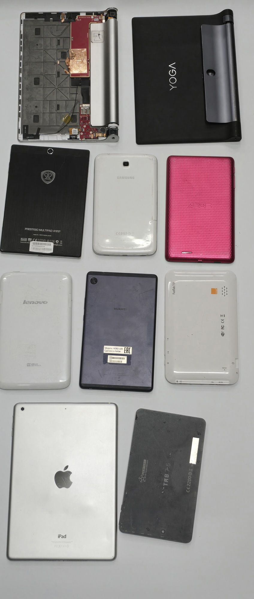 Tablety na części do naprawy 10 sztuk  IPad Lenovo Samsung Huawei