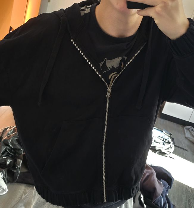 Широка базова кропнута зіпка baggy cropped zip-hoodie sk8 y2k dc дс