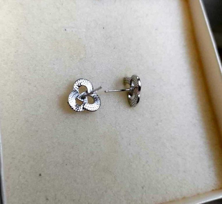 Czarne Zawijasy Srebrne Kolczyki 925 Sztyft