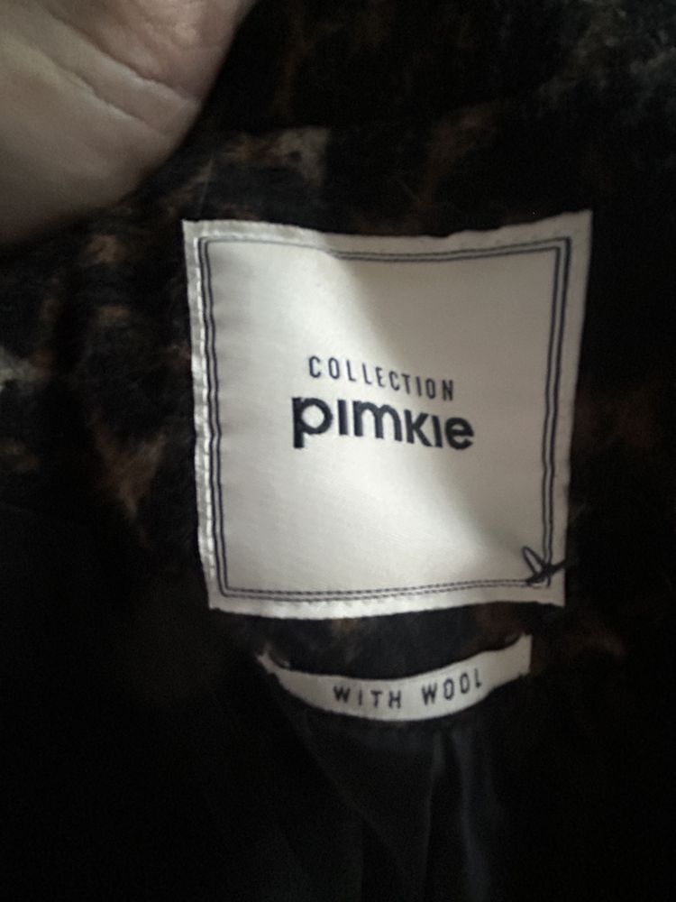 Płaszcz panterka w cętki Pimkie dodatek wełny r M 38