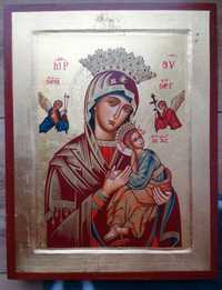 Oryginalna ikona bizantyjska Matka Boska złoto