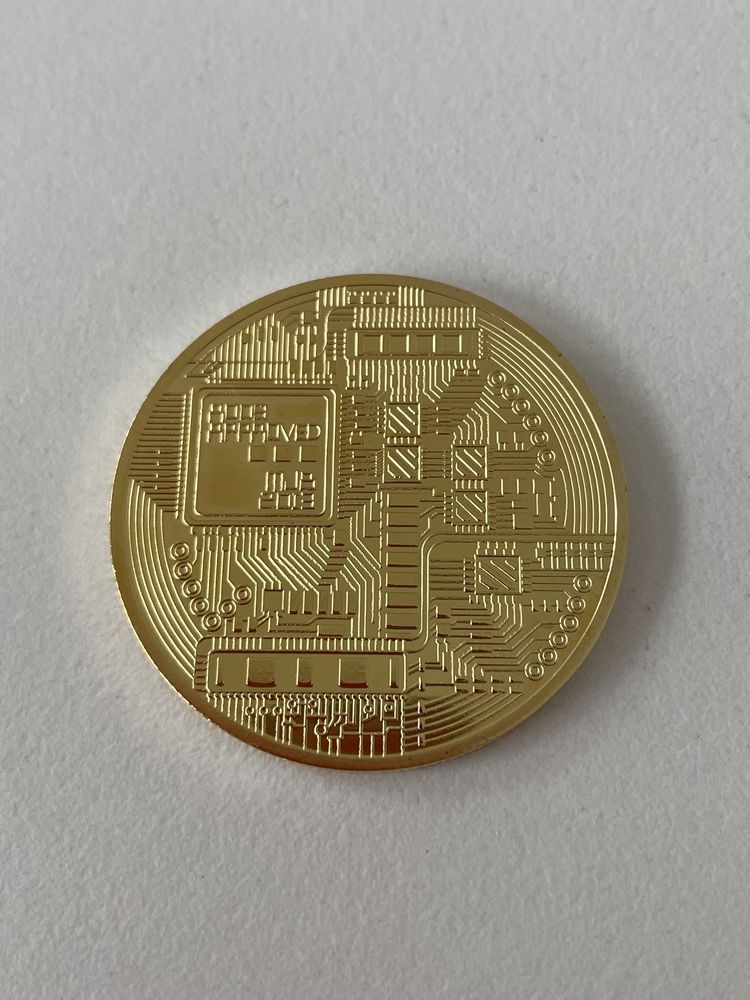Moneta Bitcoin kolekcjonerska w kolorze złotym złota btc Koszalin