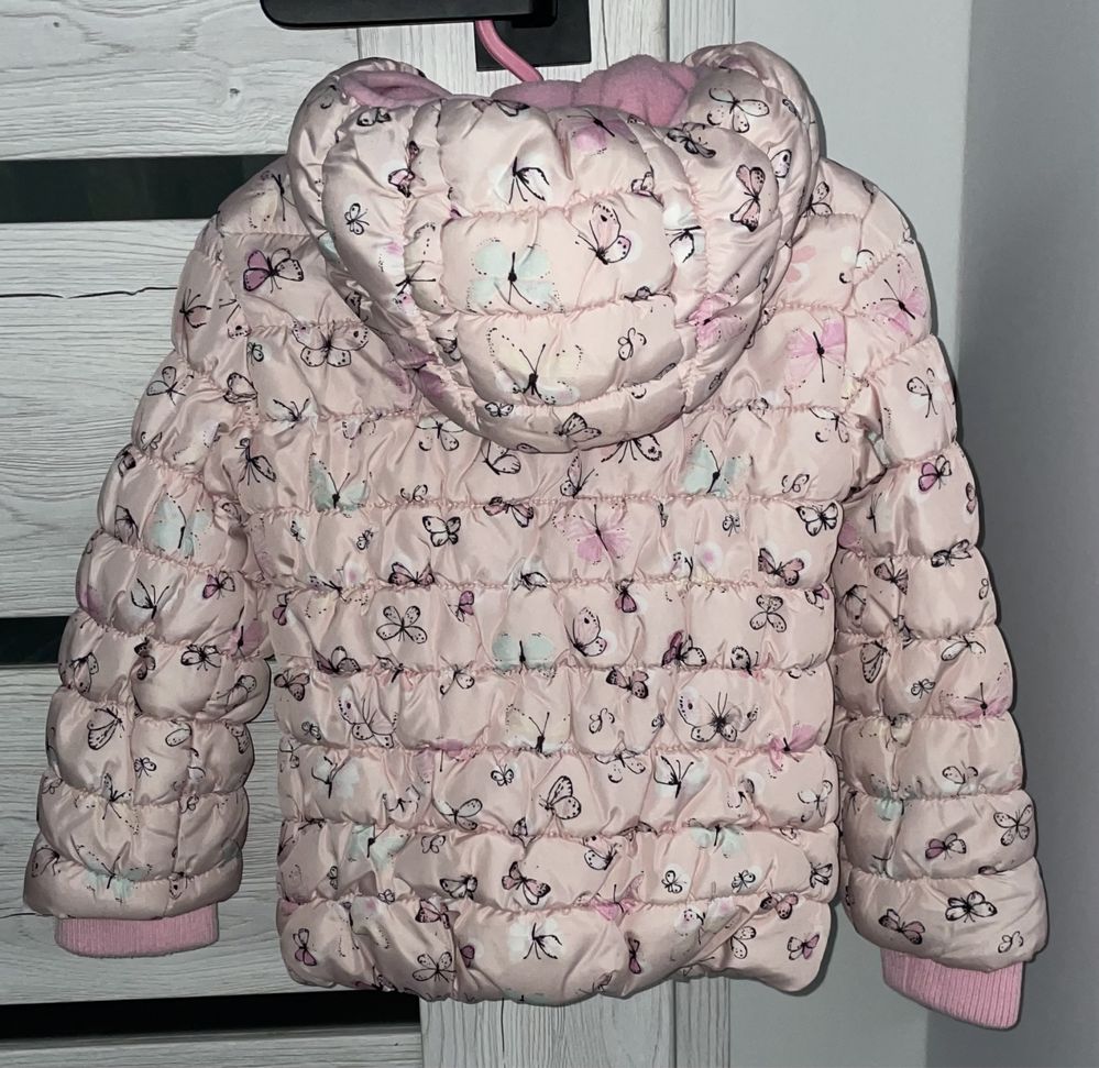 Kurtka zimowa Mothercare w motylki 104-110cm