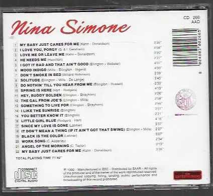 The Entertainers: Nina Simone. My Baby Just Cares For Me.