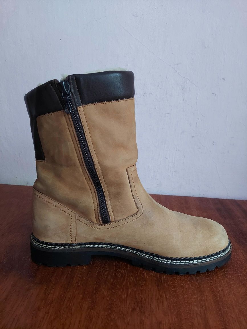 Чобітки ботинки зимові мисливські kandahar camel  кожані на меху оригі