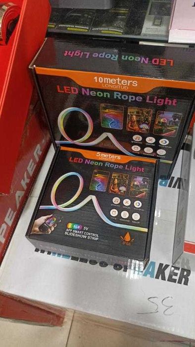 Неоновая гибкая LED лента стрічка RGB Bluetooth управлением пультом