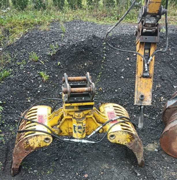 Koparka, chwytak młot hydrauliczny wyburzeniowy, szybkozłącze, łyżki.