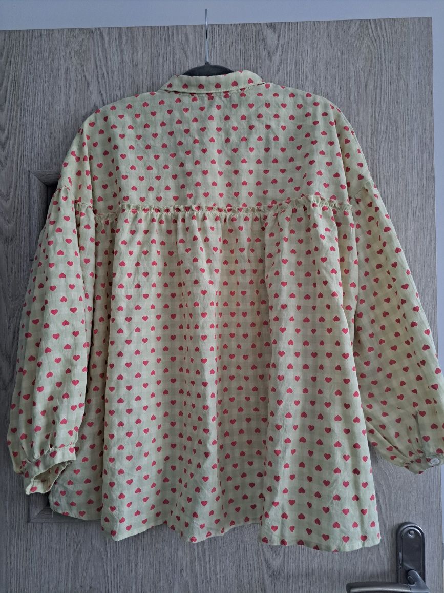 Koszula damska Wiya pastelowa 46 48 xxl serduszka plus size