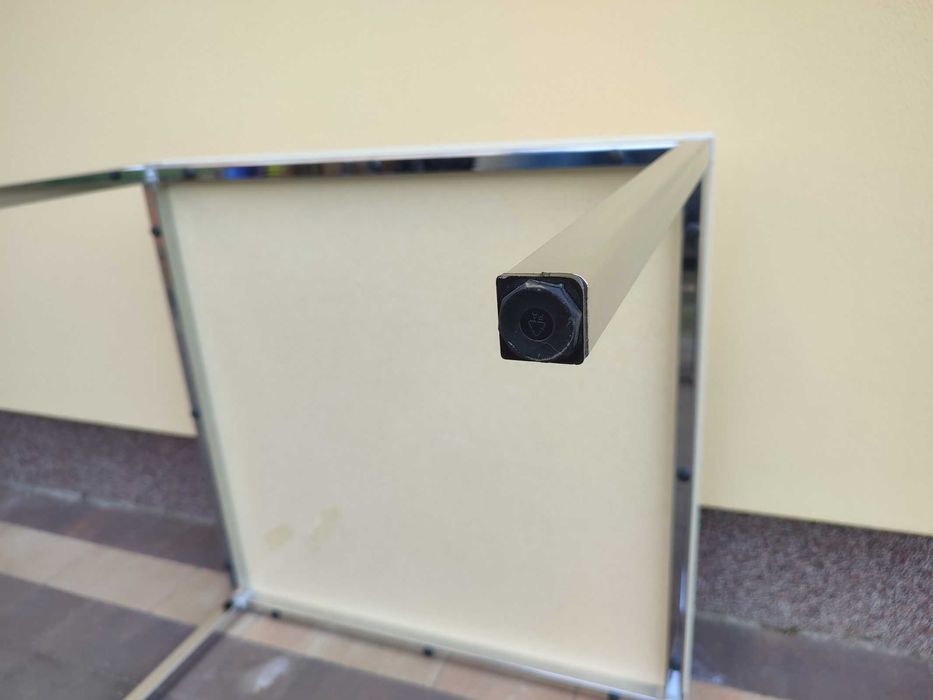 Stół 90x90 chromowane nogi masywny biuro kantyna jadalnia biurko 23kg