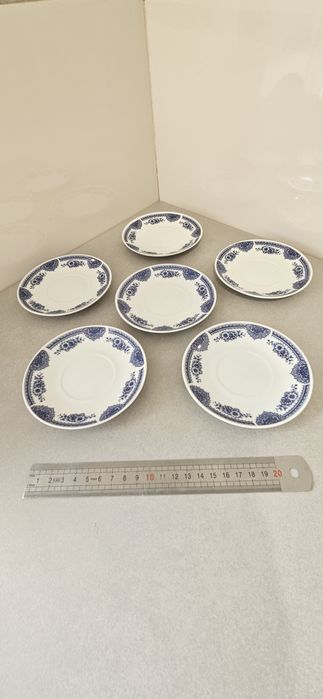 Serviço de Café Porcelana Azul e Branco 15 Peças - Novo na CaixaServiç