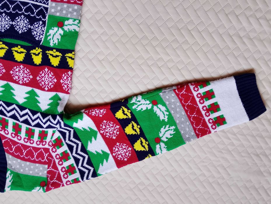 M Męski sweter świąteczny na święta kardigan rozpinany Mikołaj