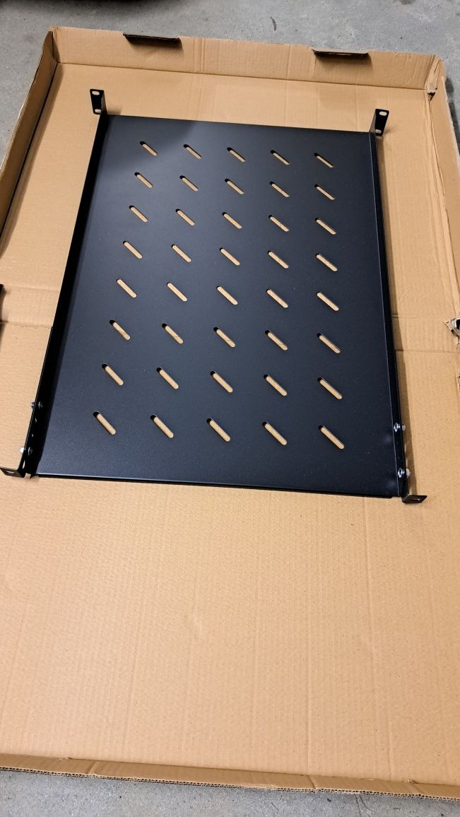 Półka szafa RACK 19" długość 650mm czarna serwerową A-LANtec 1U