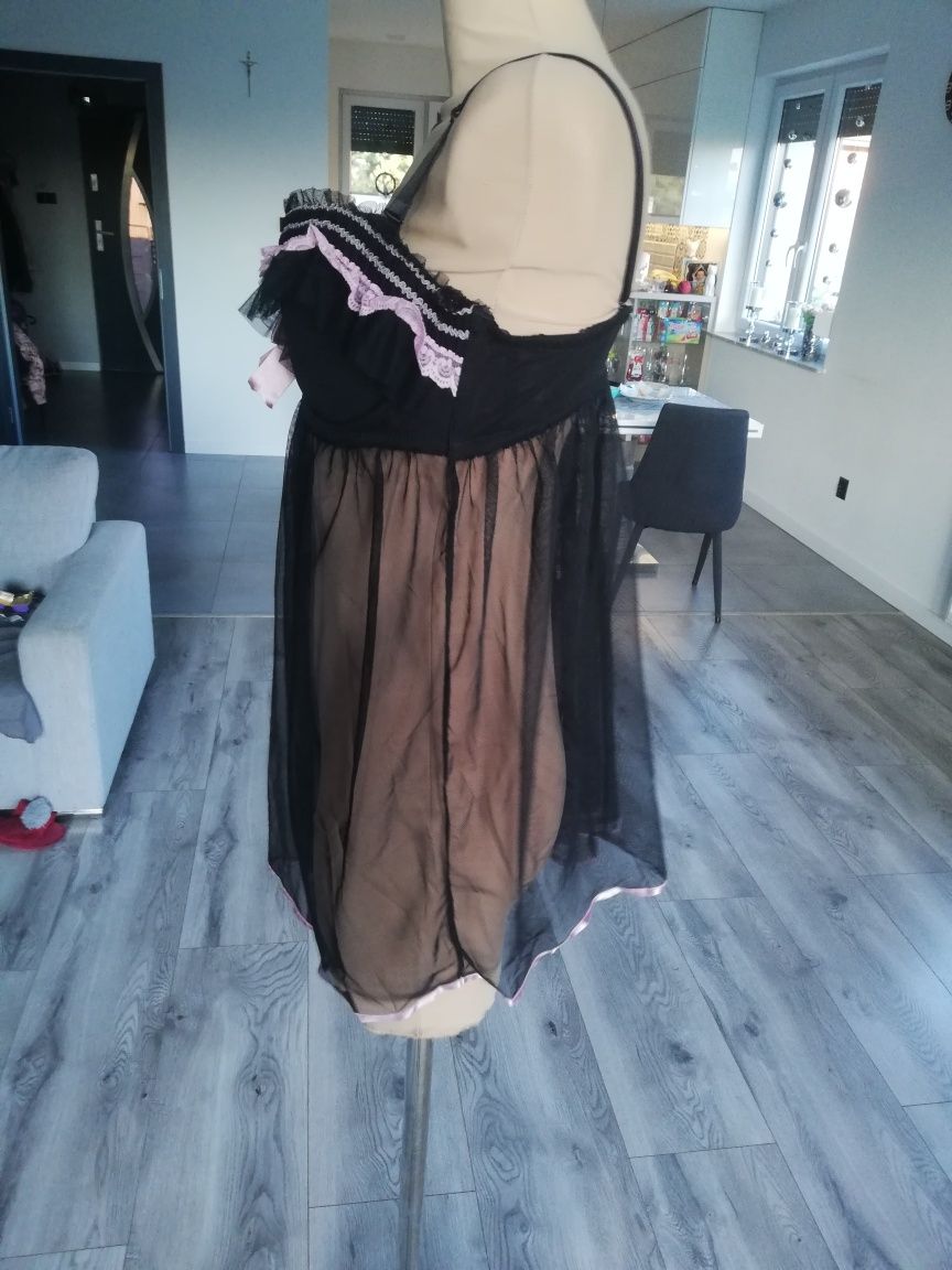 R. 44 Ann summers czarna seksowna koronkowa koszulka biustonosz