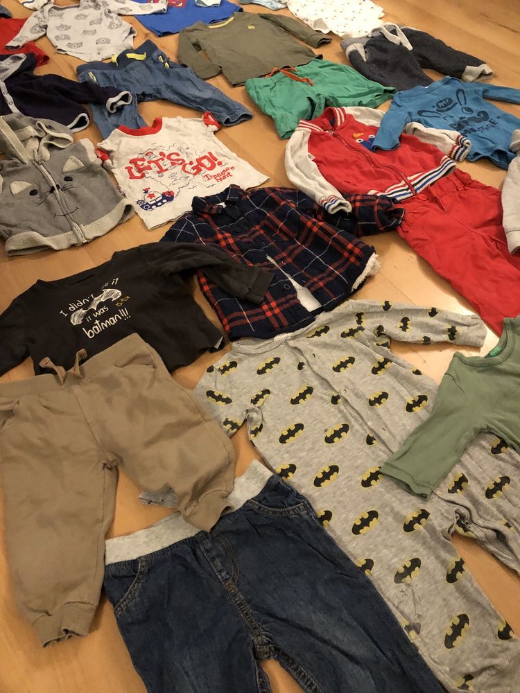Paka 30 szt ubranek chłopiec, niemowlę 74 6-9 mcy, wiosna H&M 5-10-15